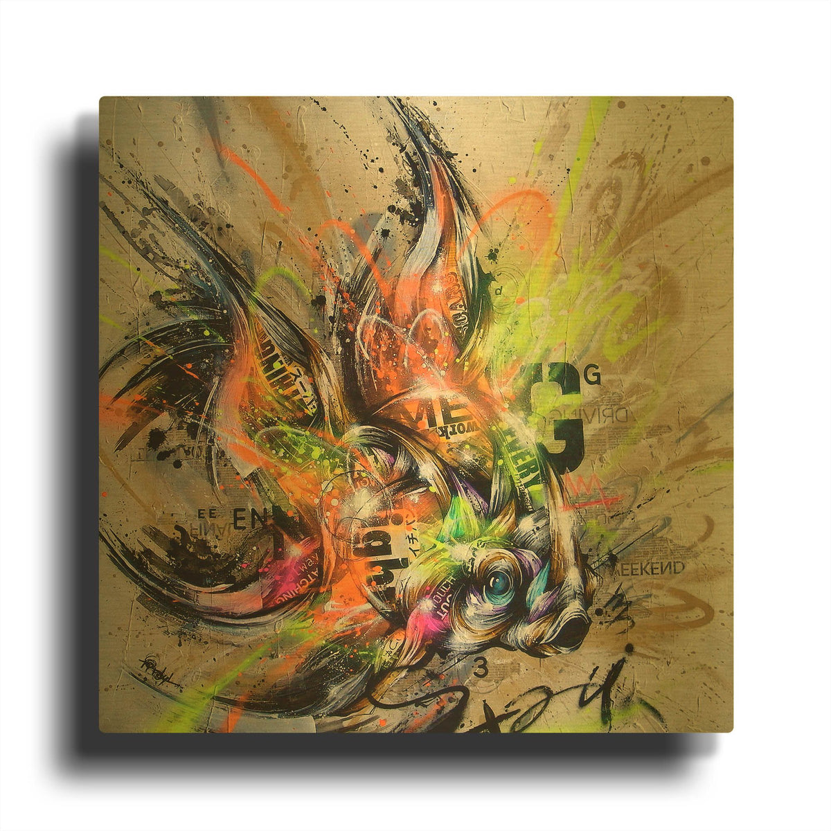 'Golden' By Taka Sudo Gold Metal Wall Art