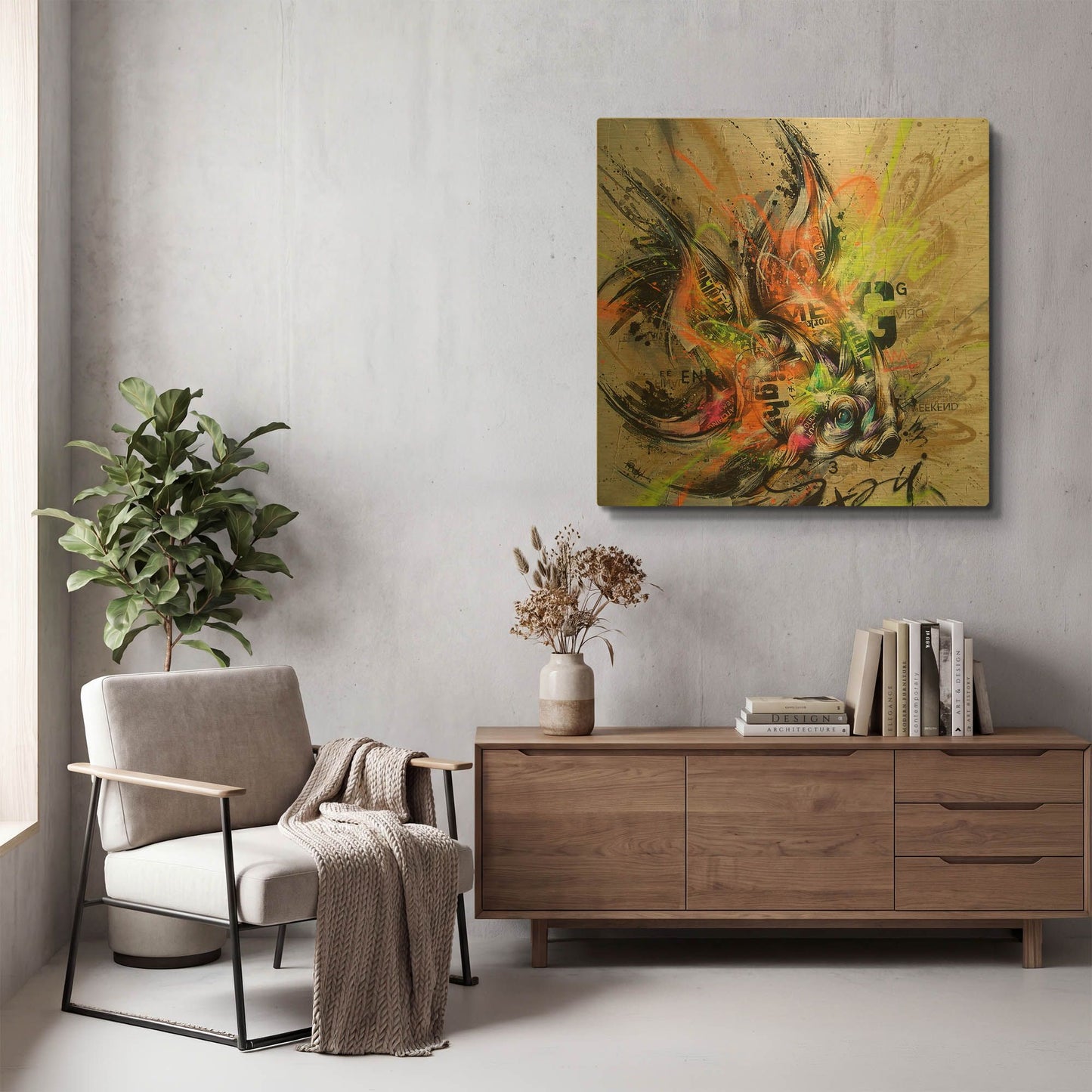 'Golden' By Taka Sudo Gold Metal Wall Art