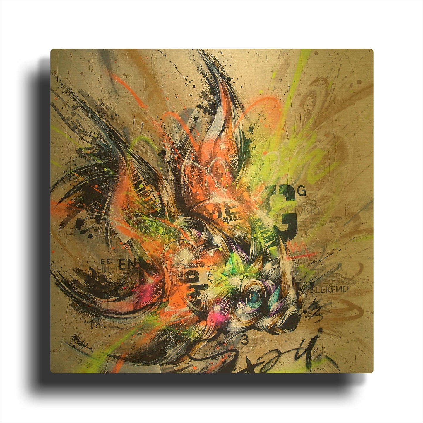 'Golden' By Taka Sudo Gold Metal Wall Art