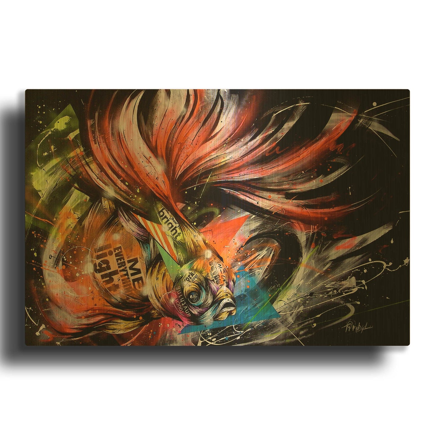 'Hikari To Kage' By Taka Sudo Gold Metal Wall Art