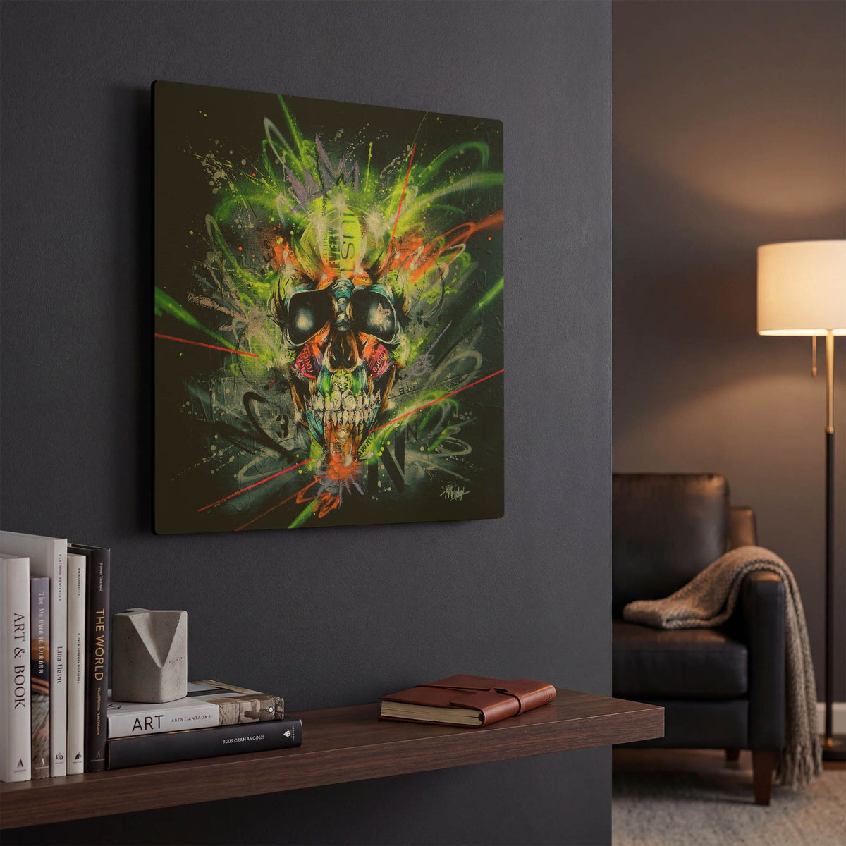'Neon' By Taka Sudo Gold Metal Wall Art