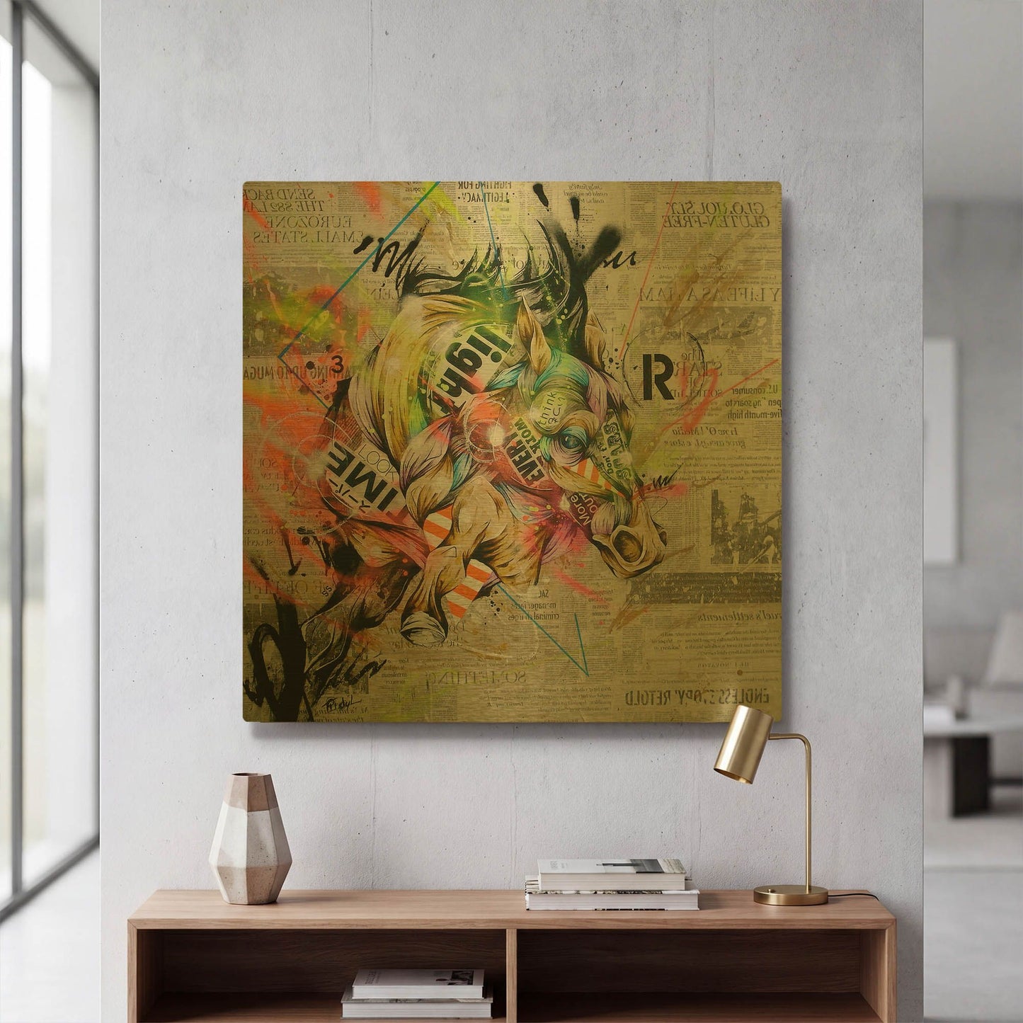 'Pulse' By Taka Sudo Gold Metal Wall Art