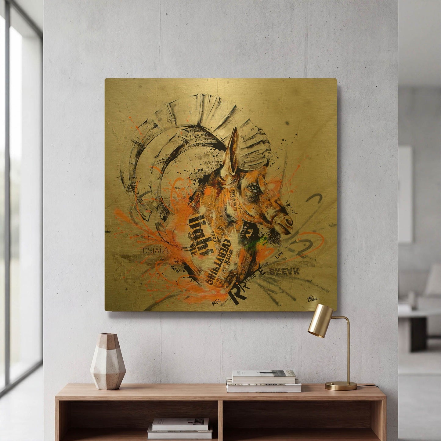'Reel Up' By Taka Sudo Gold Metal Wall Art