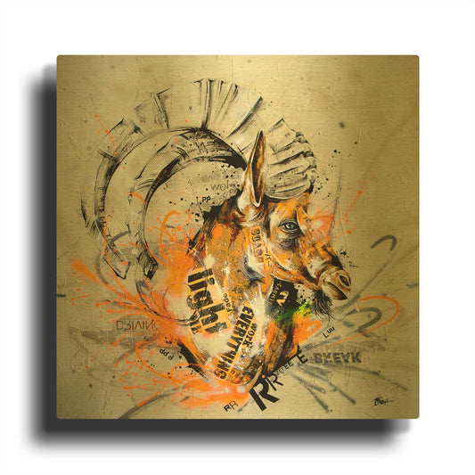 'Reel Up' By Taka Sudo Gold Metal Wall Art