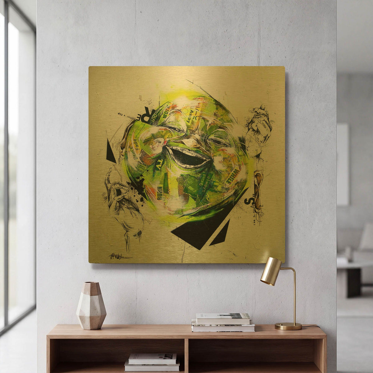 'Relief' By Taka Sudo Gold Metal Wall Art