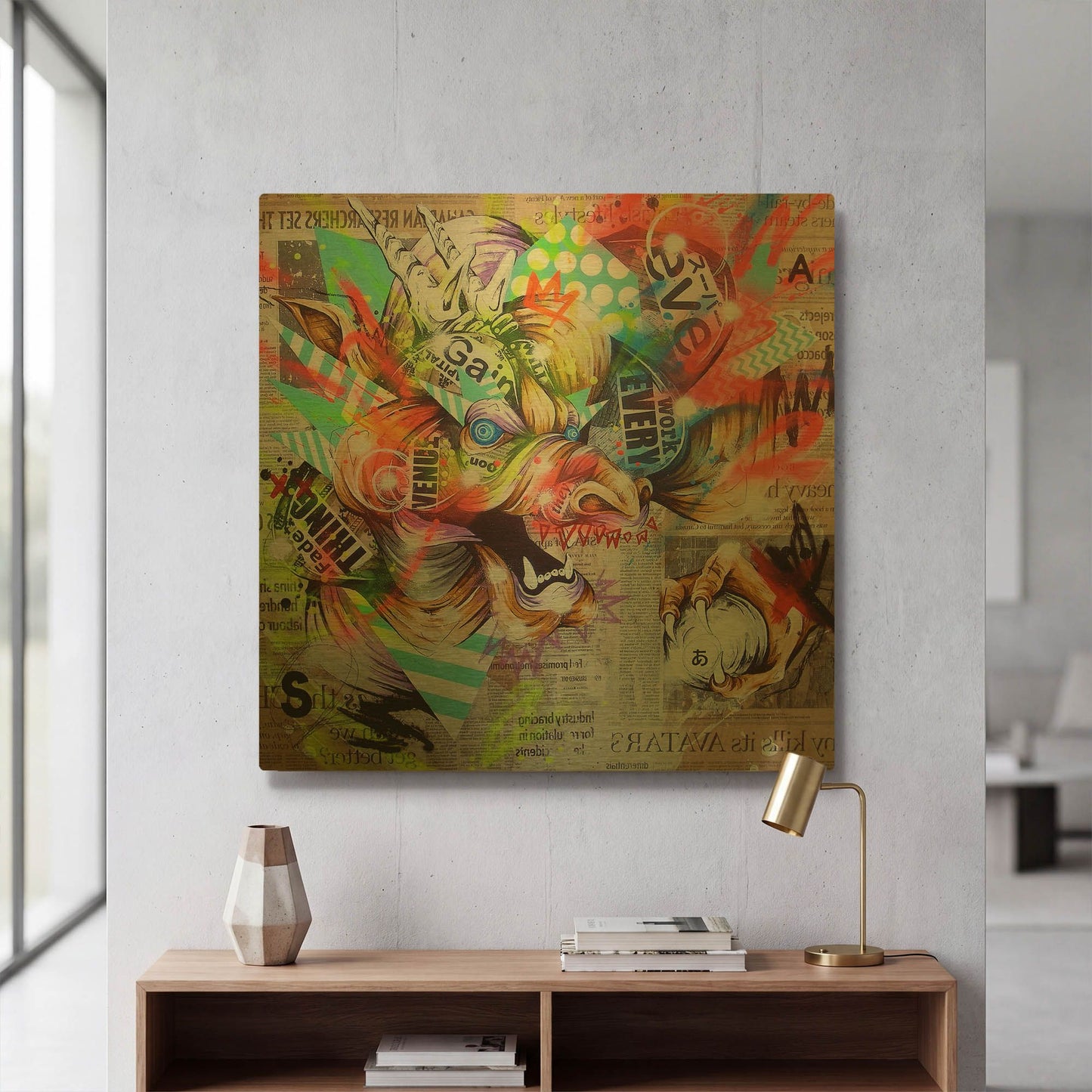 'Seiryu' By Taka Sudo Gold Metal Wall Art