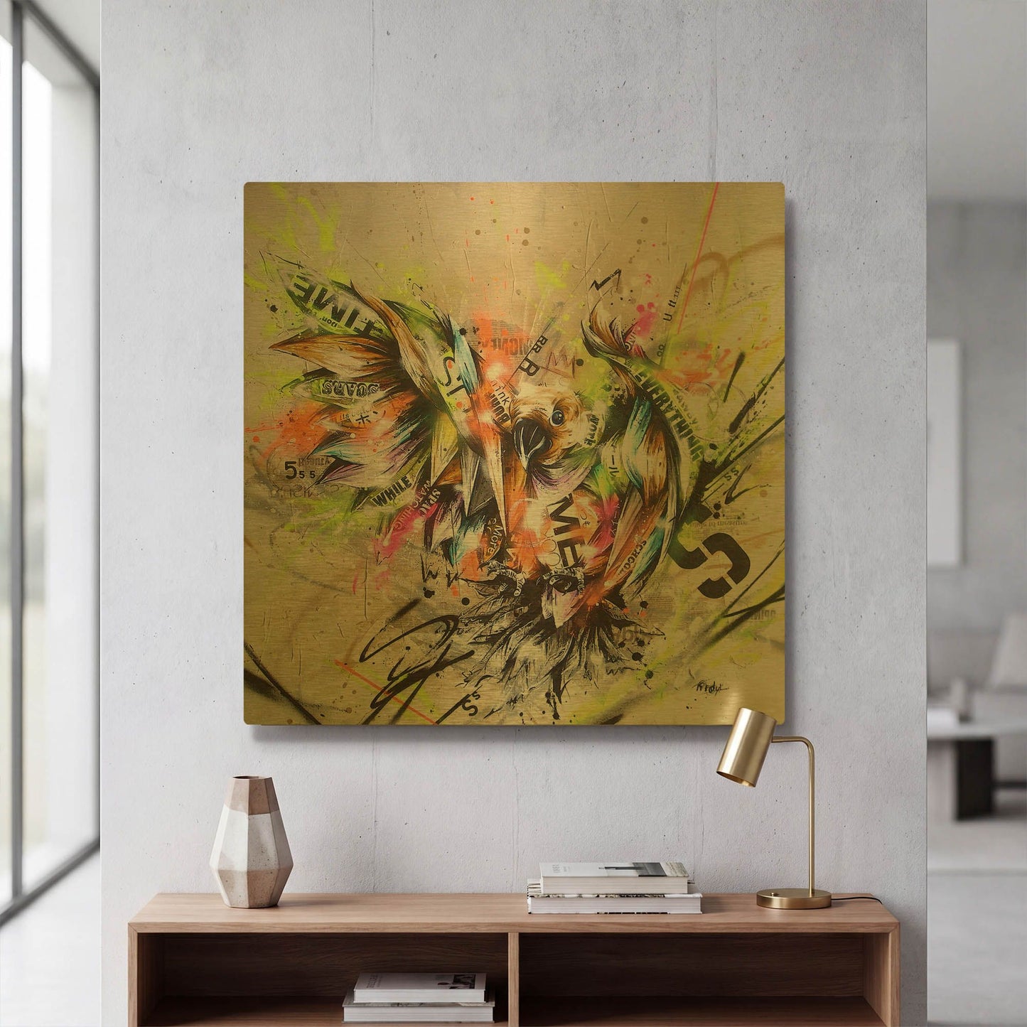 'Sprout' By Taka Sudo Gold Metal Wall Art