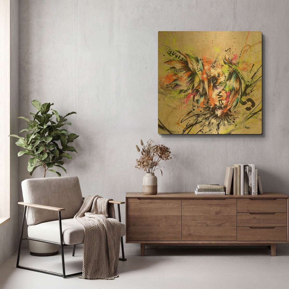 'Sprout' By Taka Sudo Gold Metal Wall Art