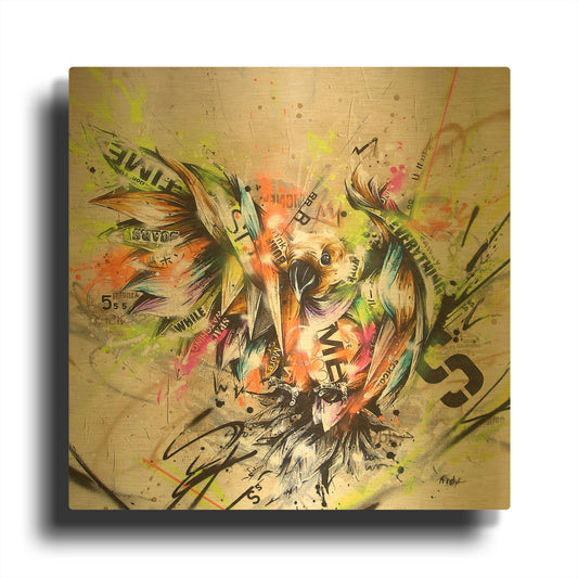 'Sprout' By Taka Sudo Gold Metal Wall Art