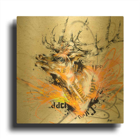 'Pick Up' By Taka Sudo Gold Metal Wall Art