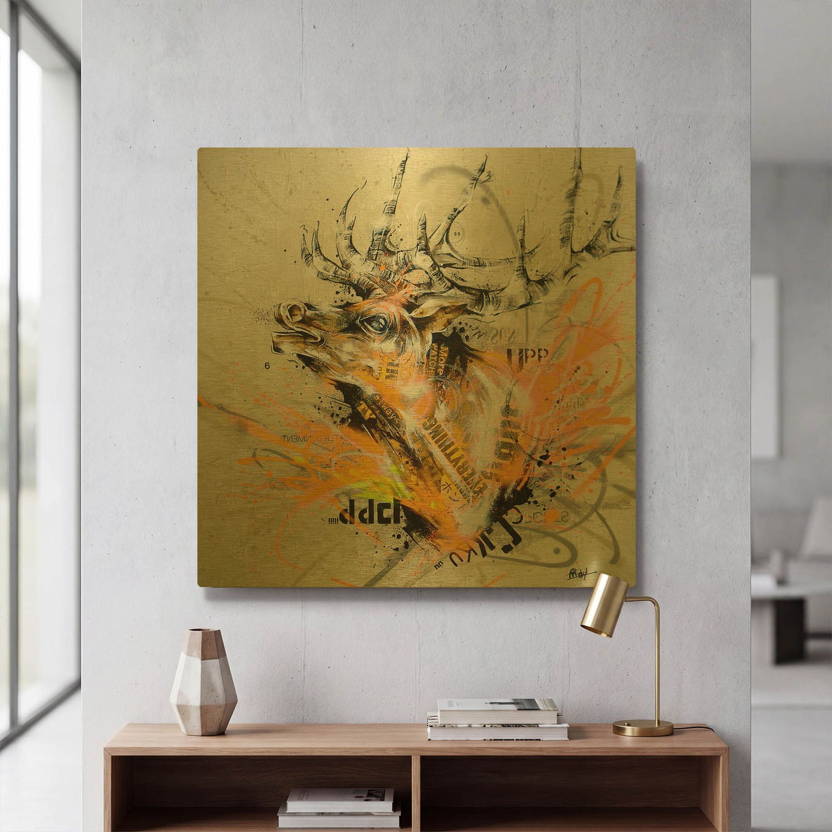'Pick Up' By Taka Sudo Gold Metal Wall Art