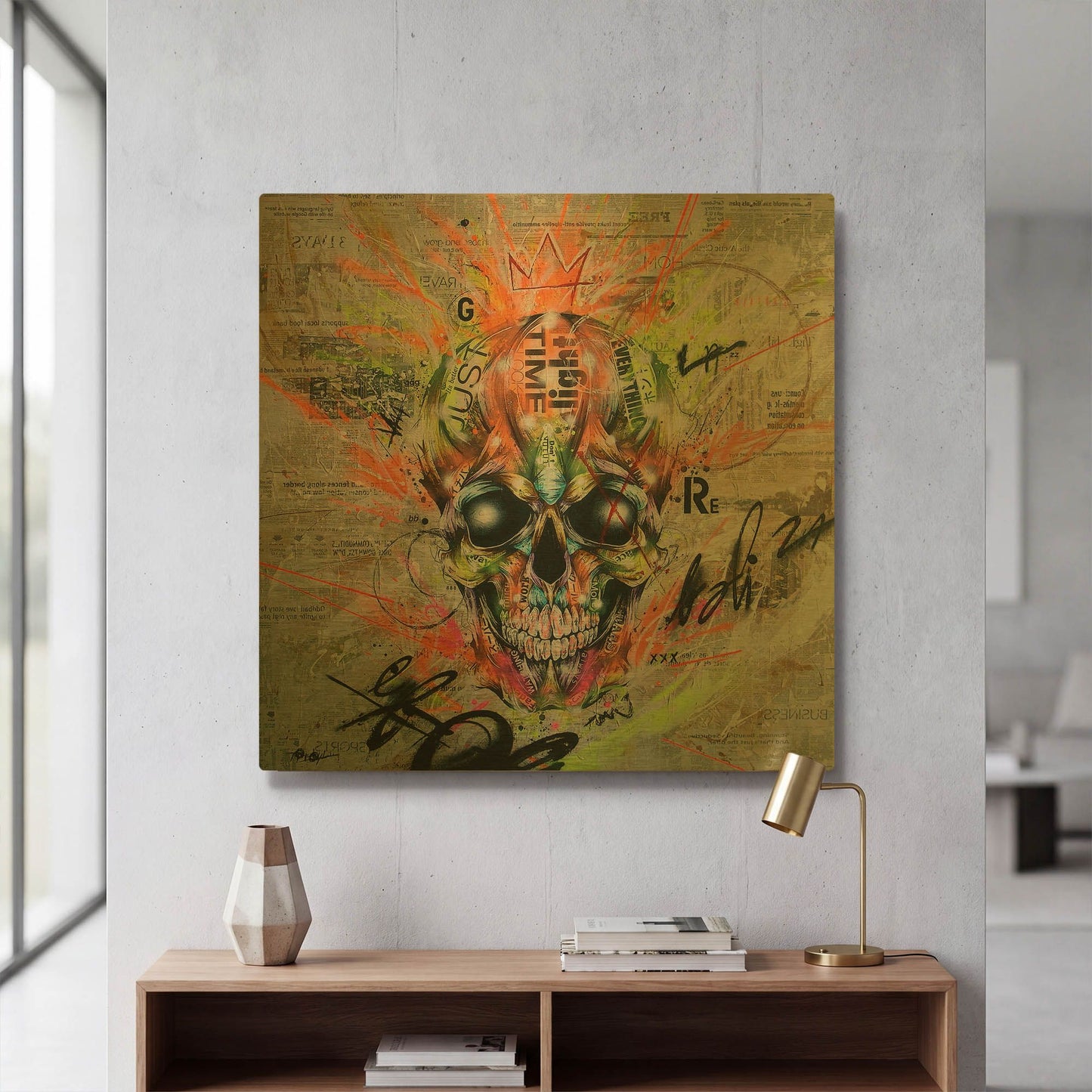 'Globalized Folklore' By Taka Sudo Gold Metal Wall Art