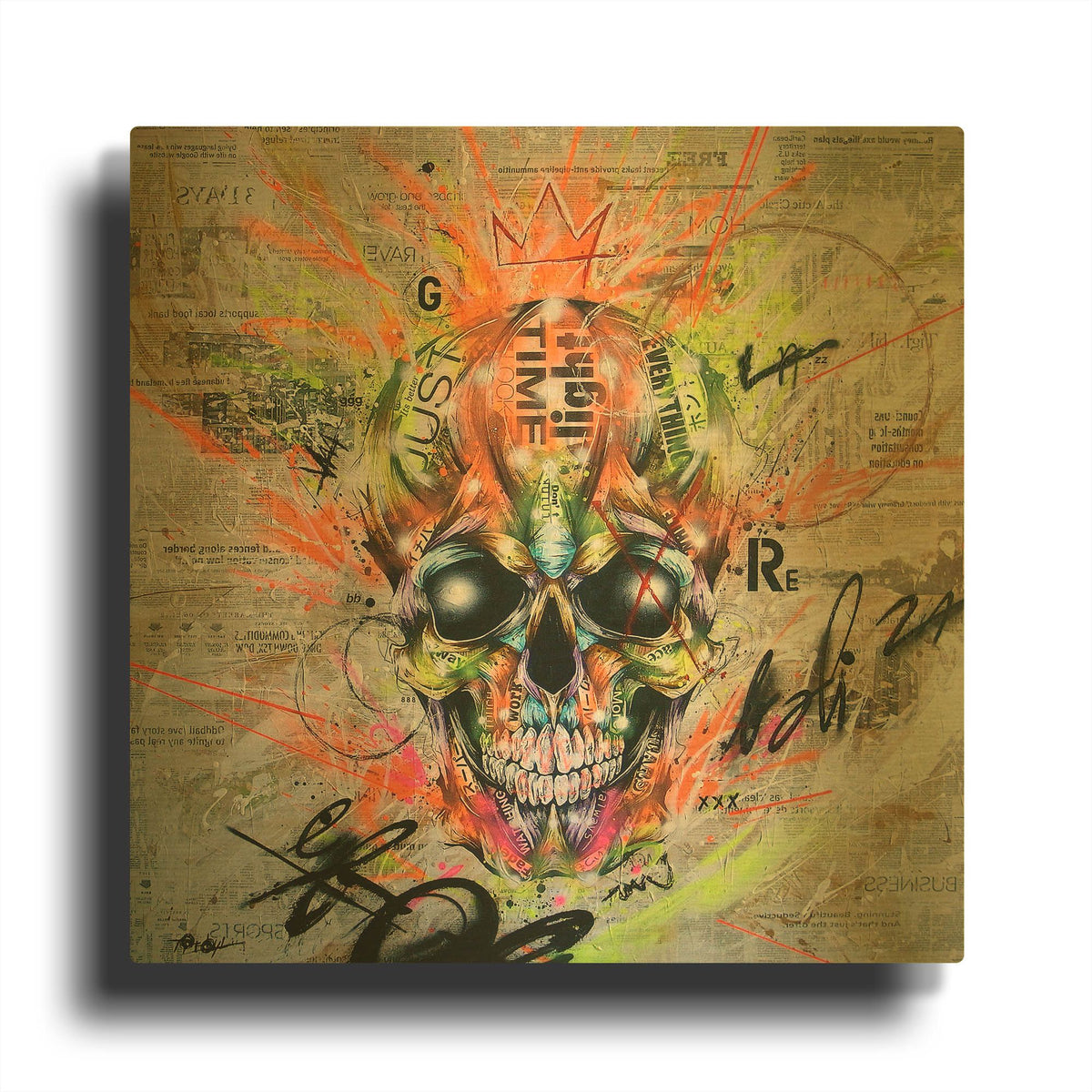 'Globalized Folklore' By Taka Sudo Gold Metal Wall Art
