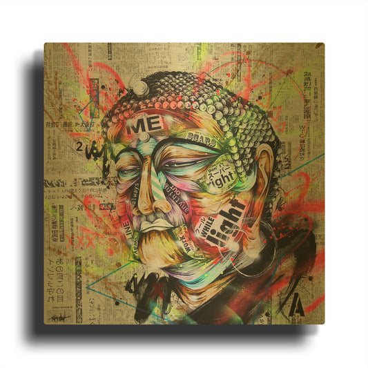 'Holy' By Taka Sudo Gold Metal Wall Art