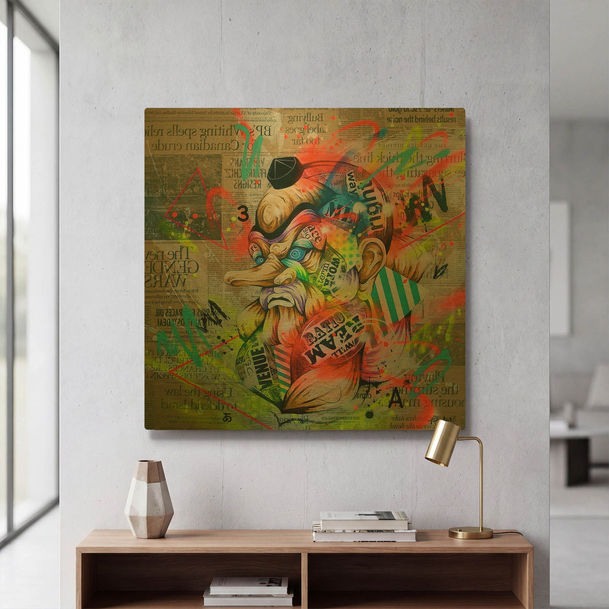 'Tengu' By Taka Sudo Gold Metal Wall Art