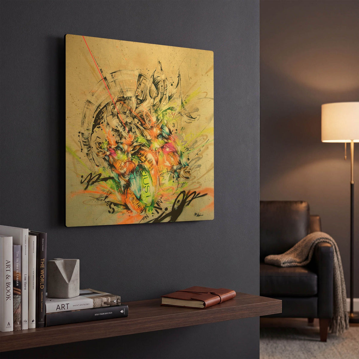 'Unison' By Taka Sudo Gold Metal Wall Art