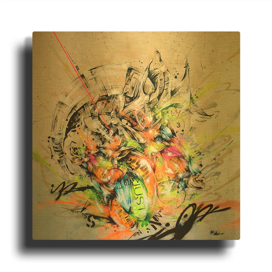 'Unison' By Taka Sudo Gold Metal Wall Art