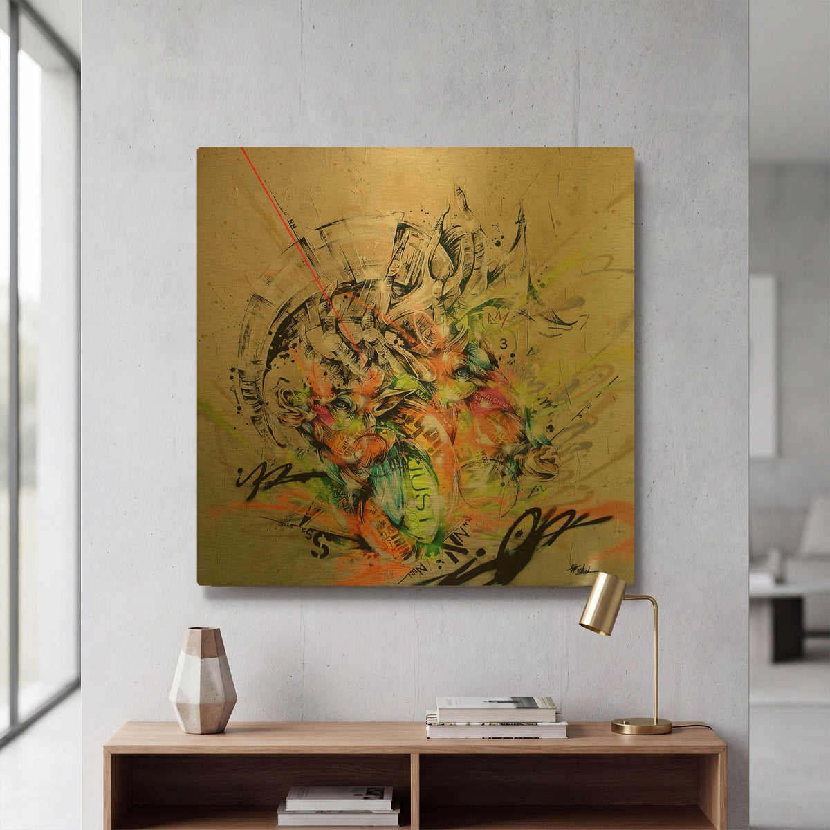 'Unison' By Taka Sudo Gold Metal Wall Art