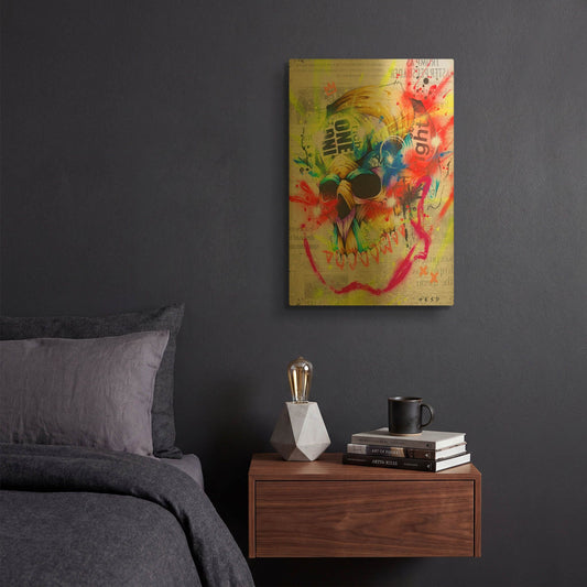 'Fall 1' By Taka Sudo Gold Metal Wall Art
