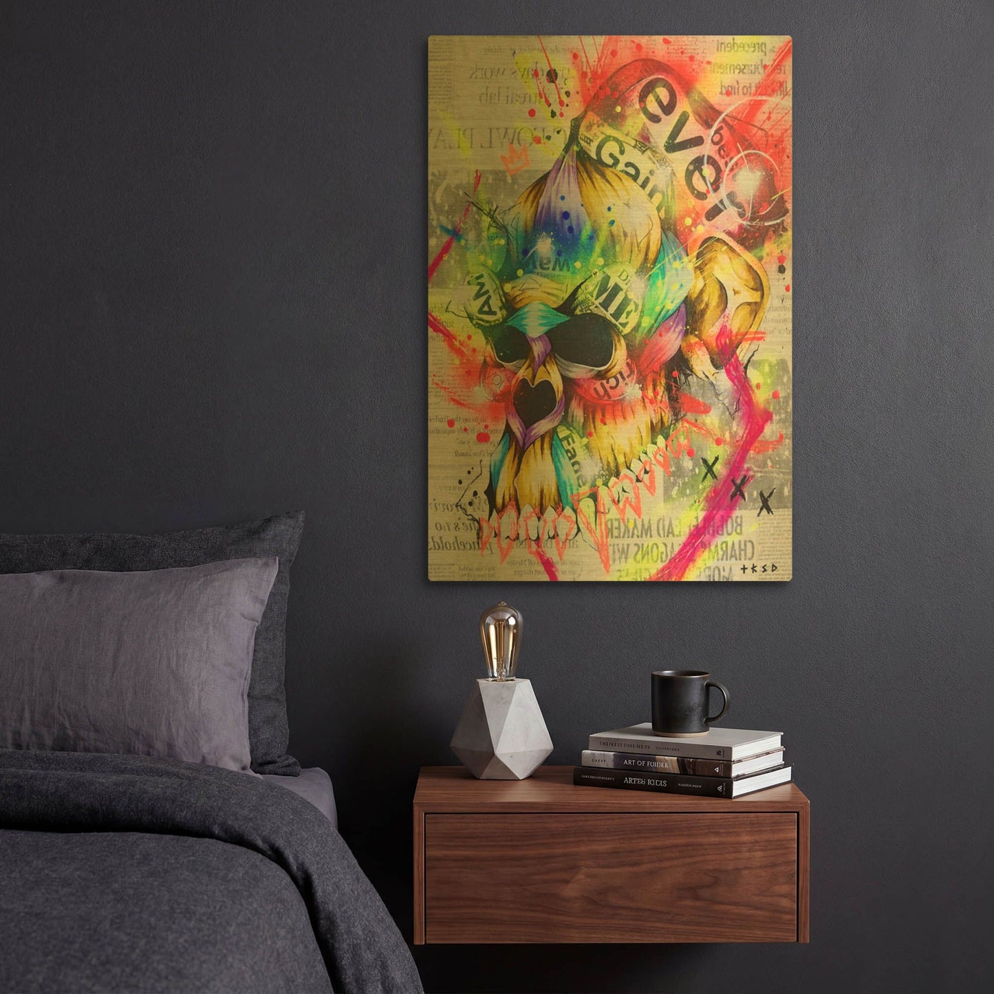 'Fall 3' By Taka Sudo Gold Metal Wall Art