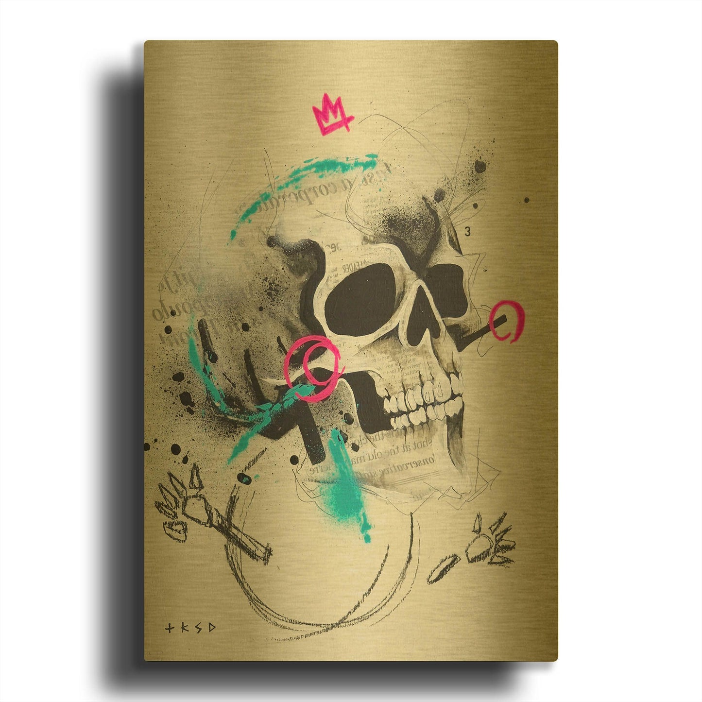 'Untitled 1' By Taka Sudo Gold Metal Wall Art