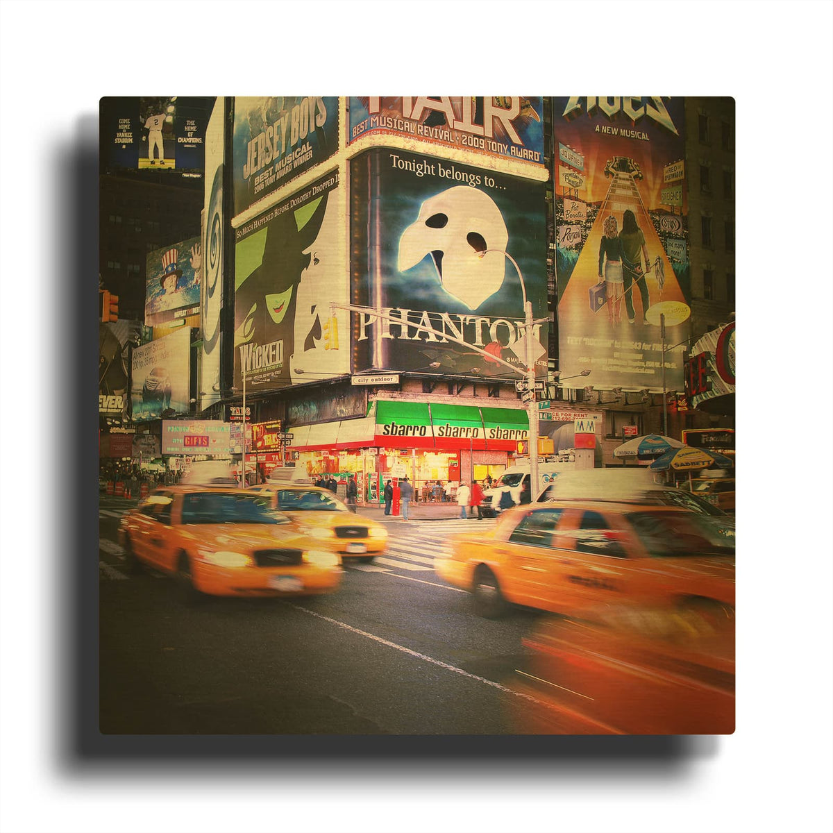 'NYC Taxi Taxi' By Nina Papiorek Gold Metal Wall Art
