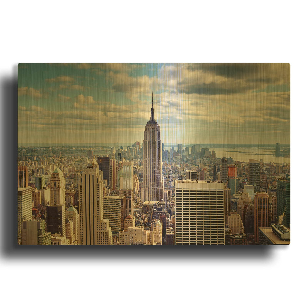 'NYC The Empire' By Nina Papiorek Gold Metal Wall Art