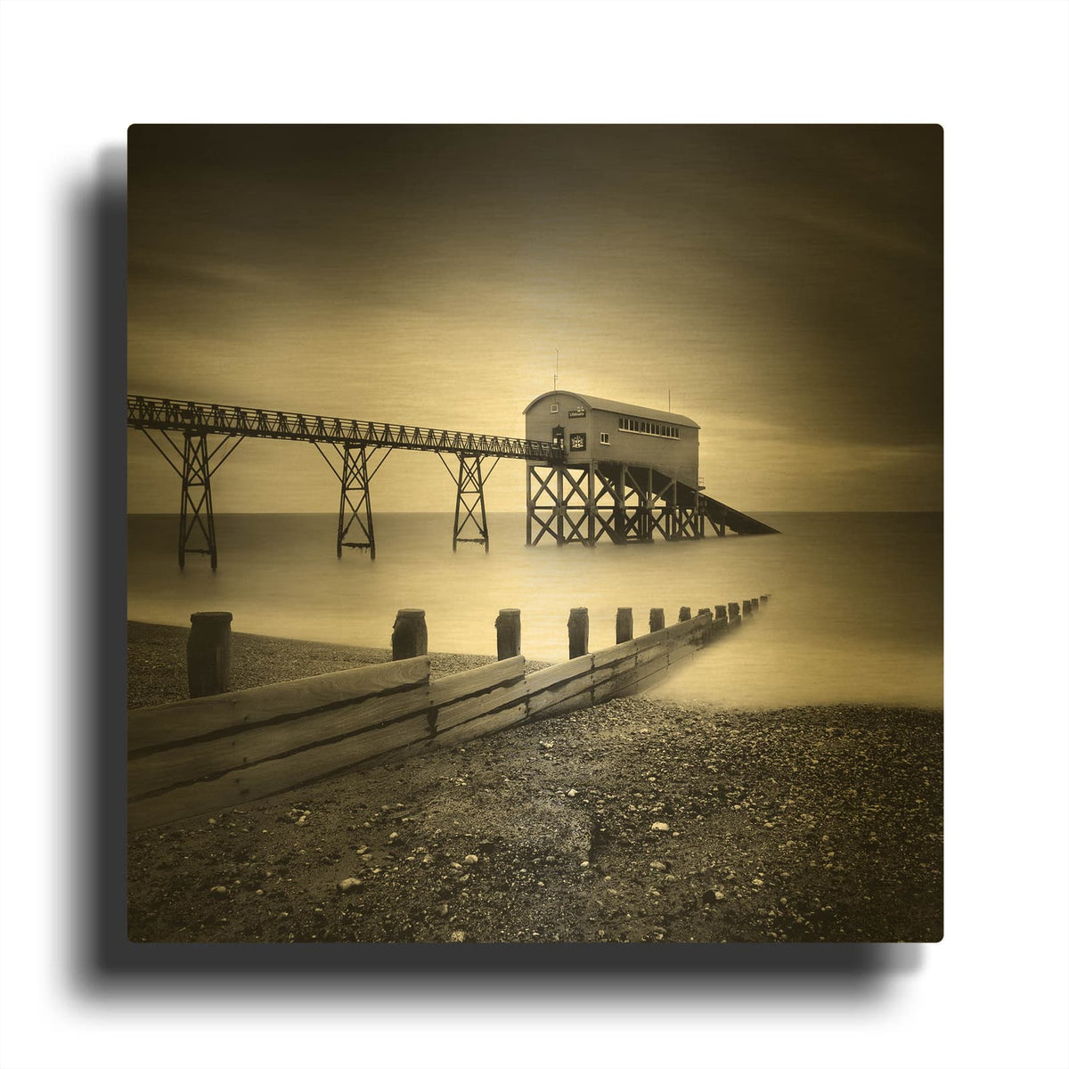 'Selsey Lifeboat Station II' By Nina Papiorek Gold Metal Wall Art