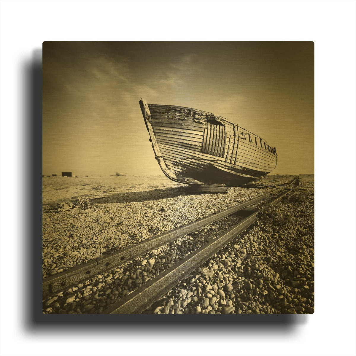'Ship Wreck I' By Nina Papiorek Gold Metal Wall Art