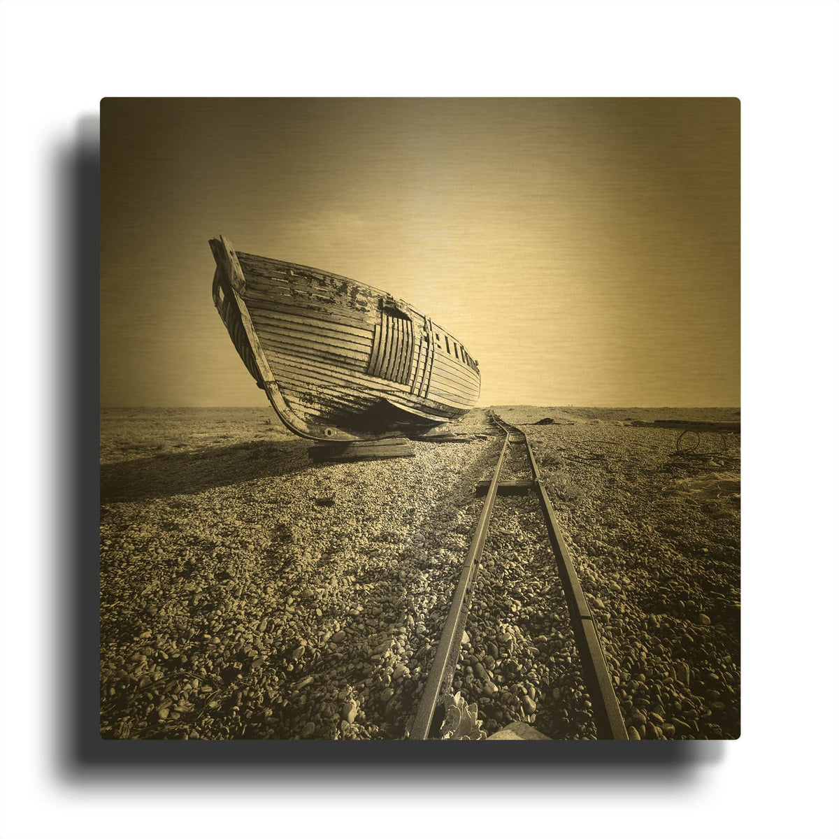 'Ship Wreck II' By Nina Papiorek Gold Metal Wall Art