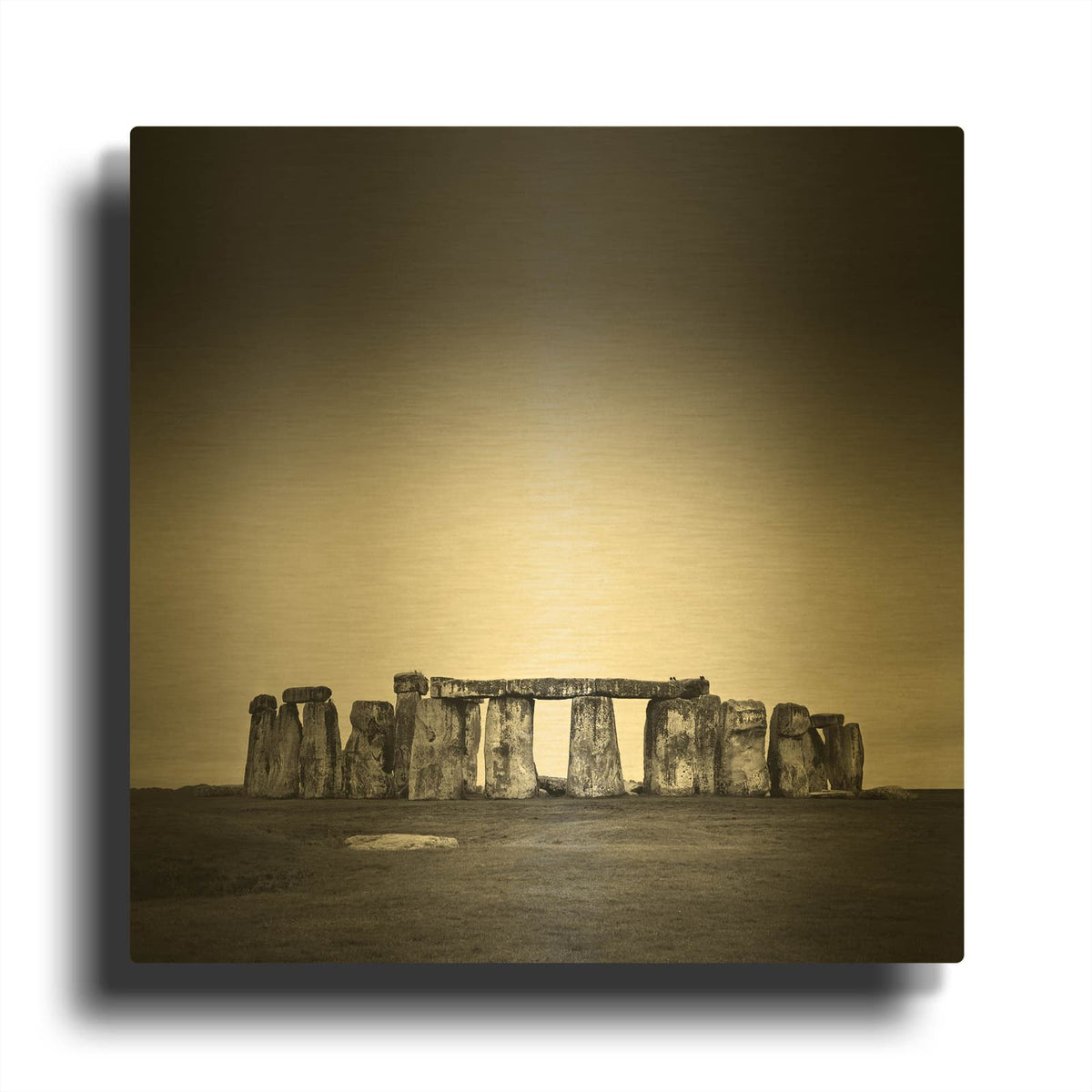 'Stonehenge' By Nina Papiorek Gold Metal Wall Art