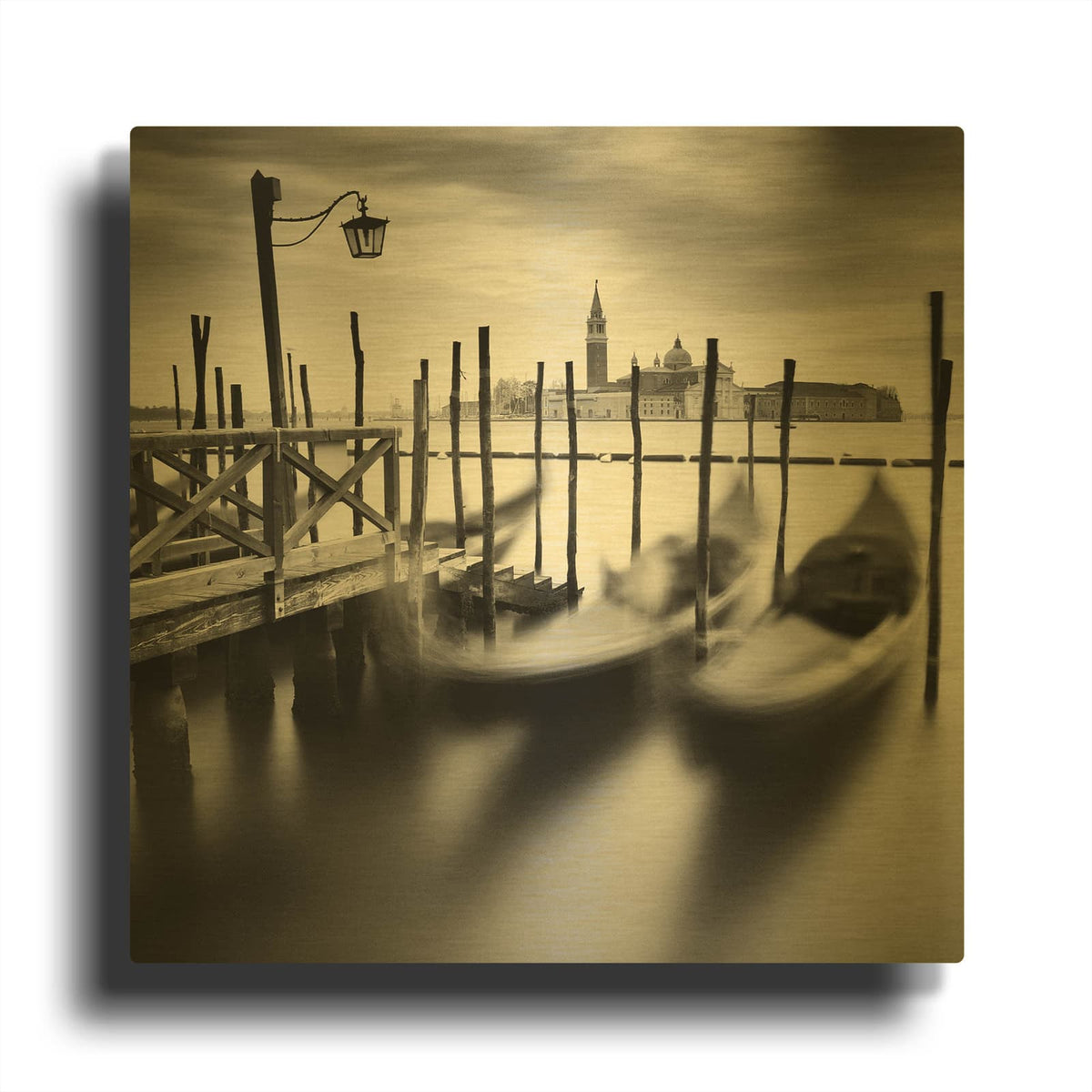 'Venice Gondolas' By Nina Papiorek Gold Metal Wall Art