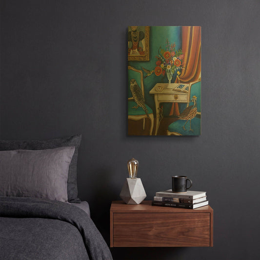 'Bird House' By Catherine A Nolin Gold Metal Wall Art