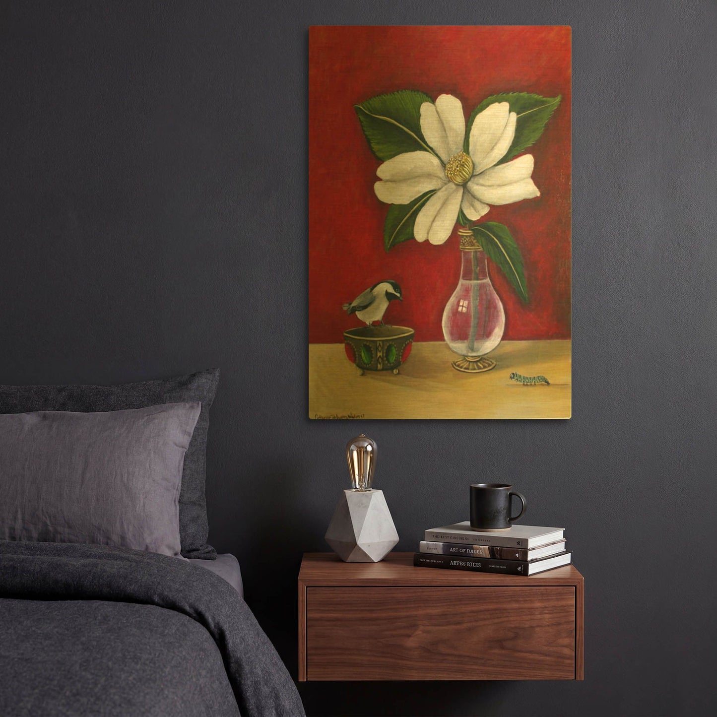 'Chickadee' By Catherine A Nolin Gold Metal Wall Art