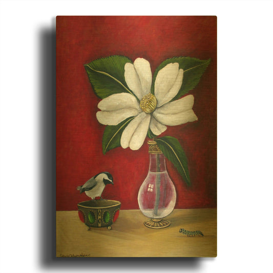 'Chickadee' By Catherine A Nolin Gold Metal Wall Art