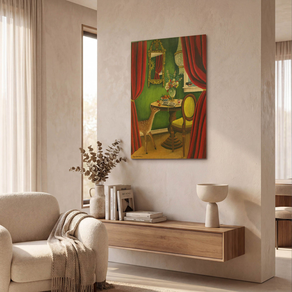 'Deer' By Catherine A Nolin Gold Metal Wall Art