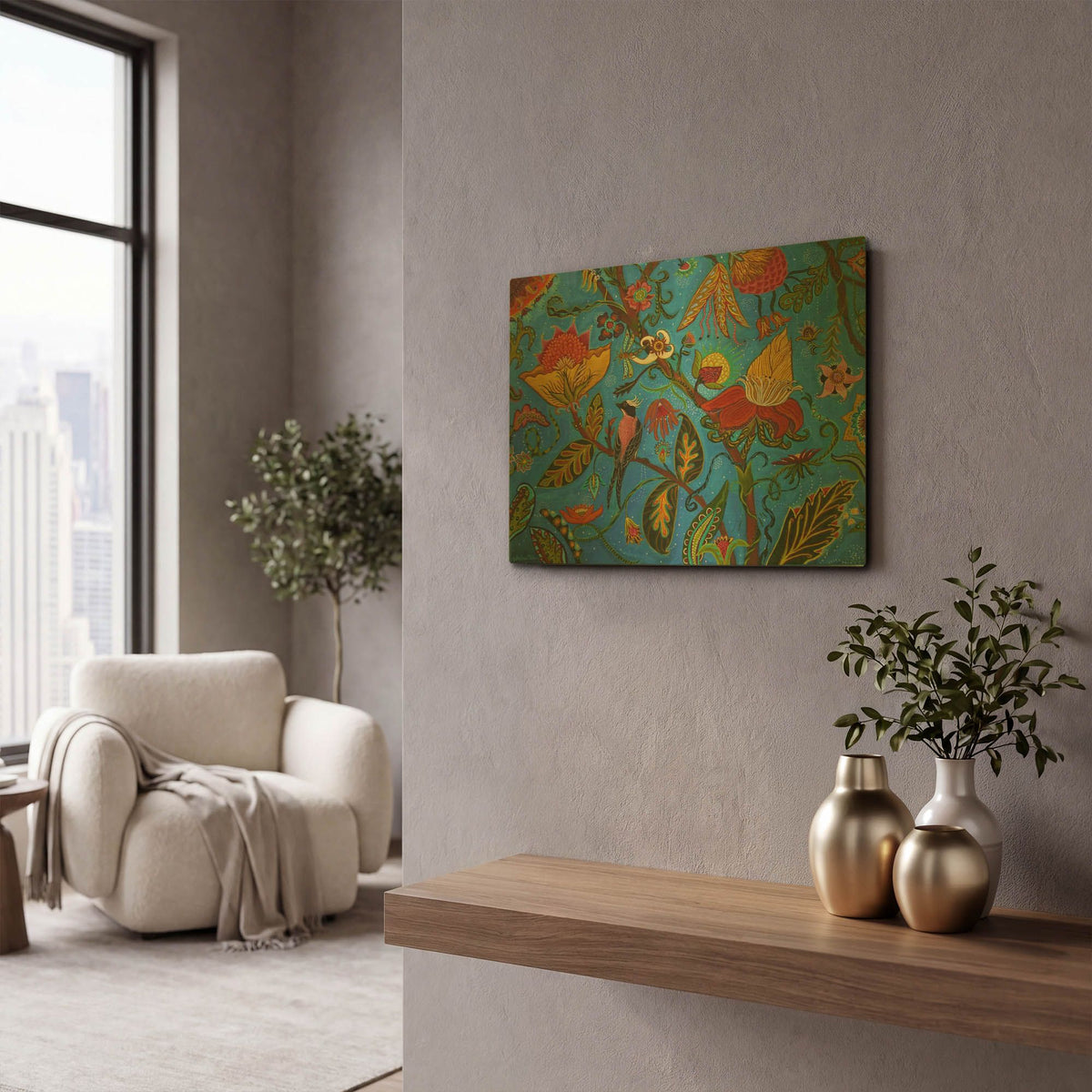 'Flowers Gone Wild' By Catherine A Nolin Gold Metal Wall Art