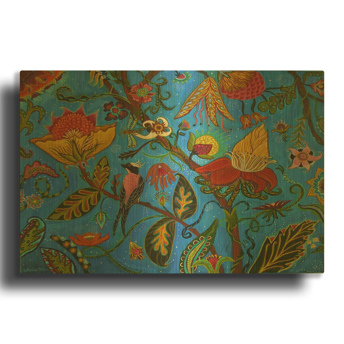'Flowers Gone Wild' By Catherine A Nolin Gold Metal Wall Art
