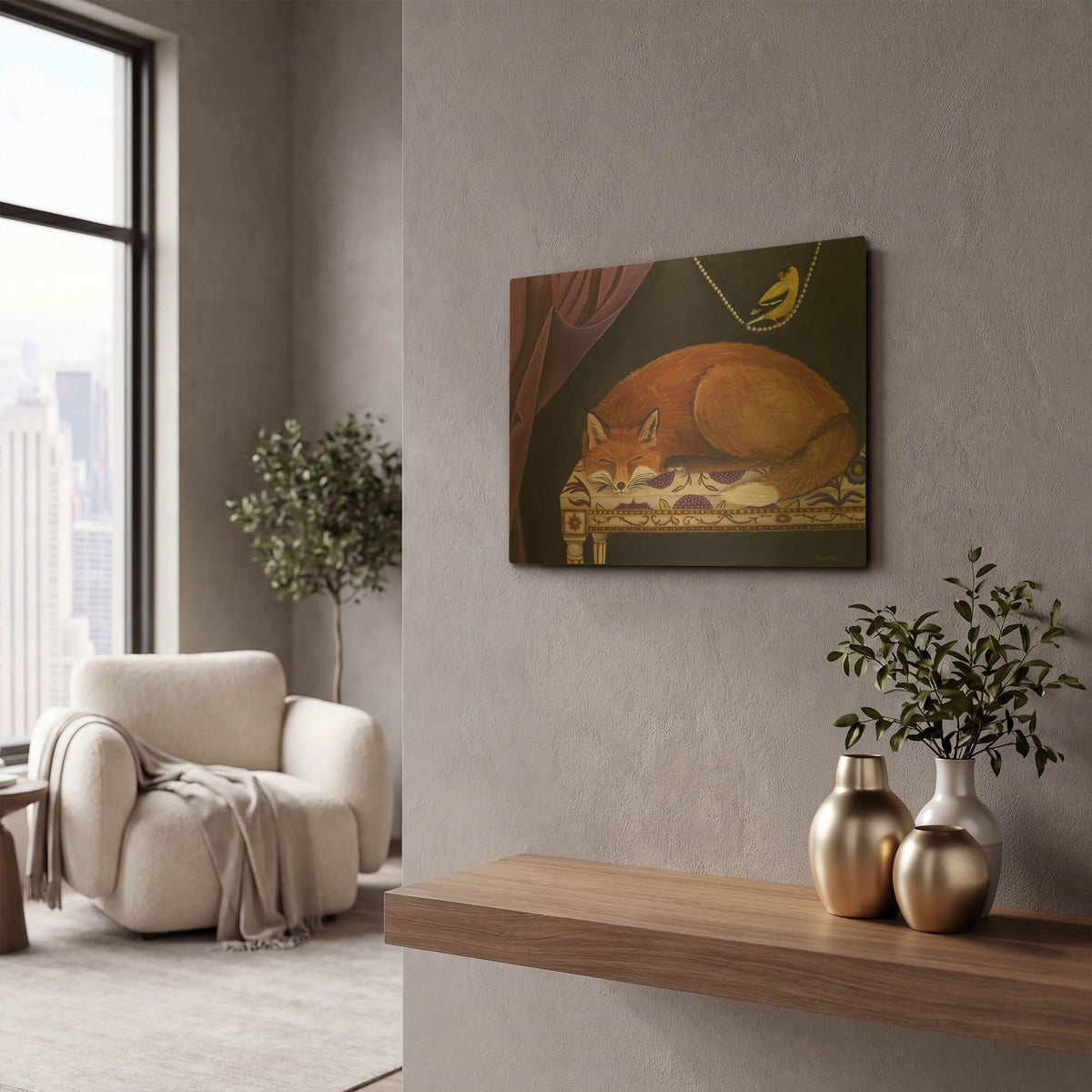 'Silent Observation' By Catherine A Nolin Gold Metal Wall Art