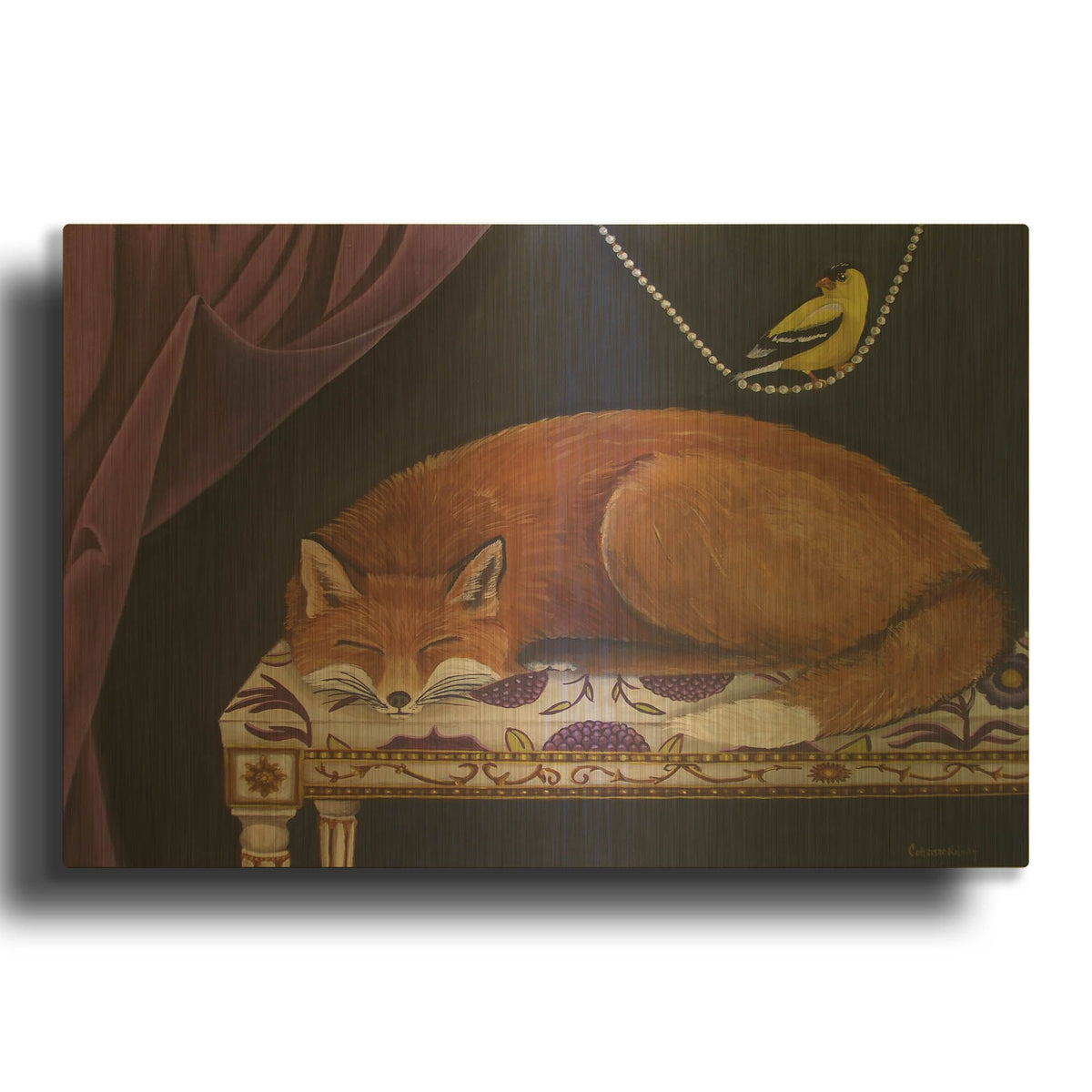'Silent Observation' By Catherine A Nolin Gold Metal Wall Art