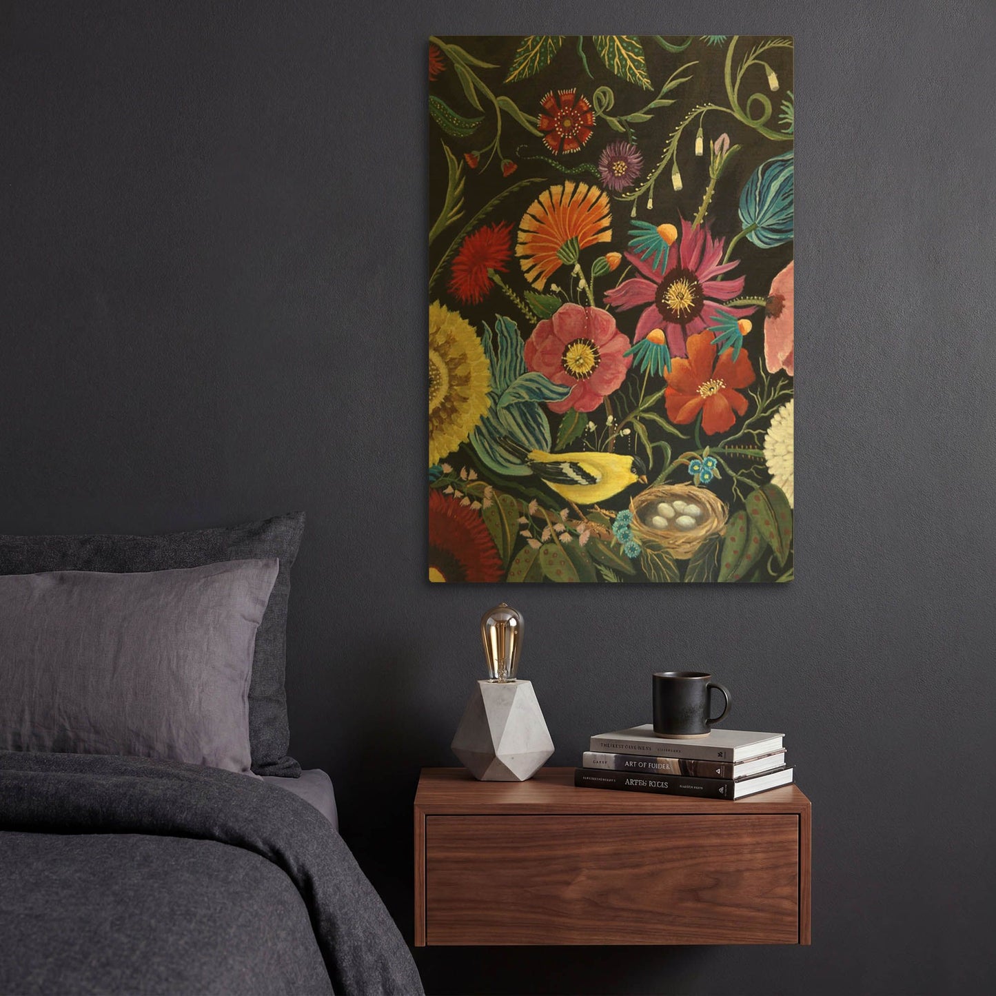 'Finch' By Catherine A Nolin Gold Metal Wall Art