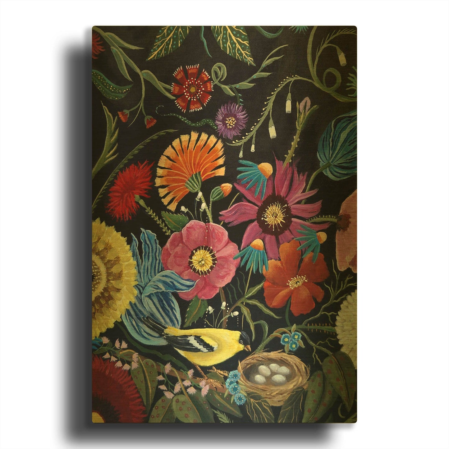 'Finch' By Catherine A Nolin Gold Metal Wall Art