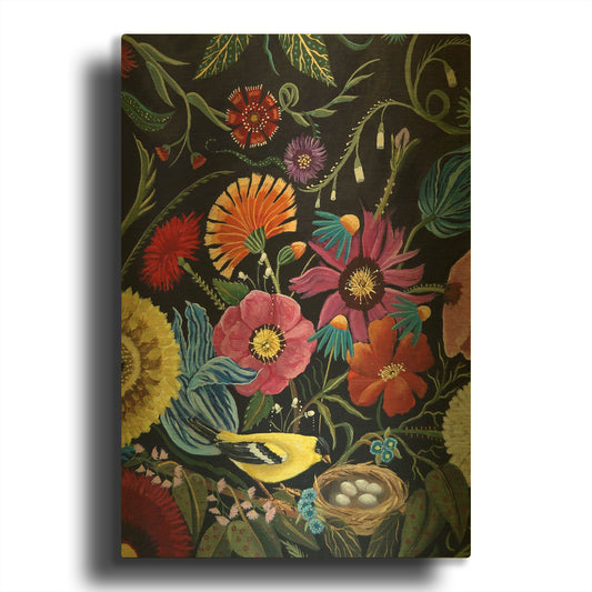 'Finch' By Catherine A Nolin Gold Metal Wall Art