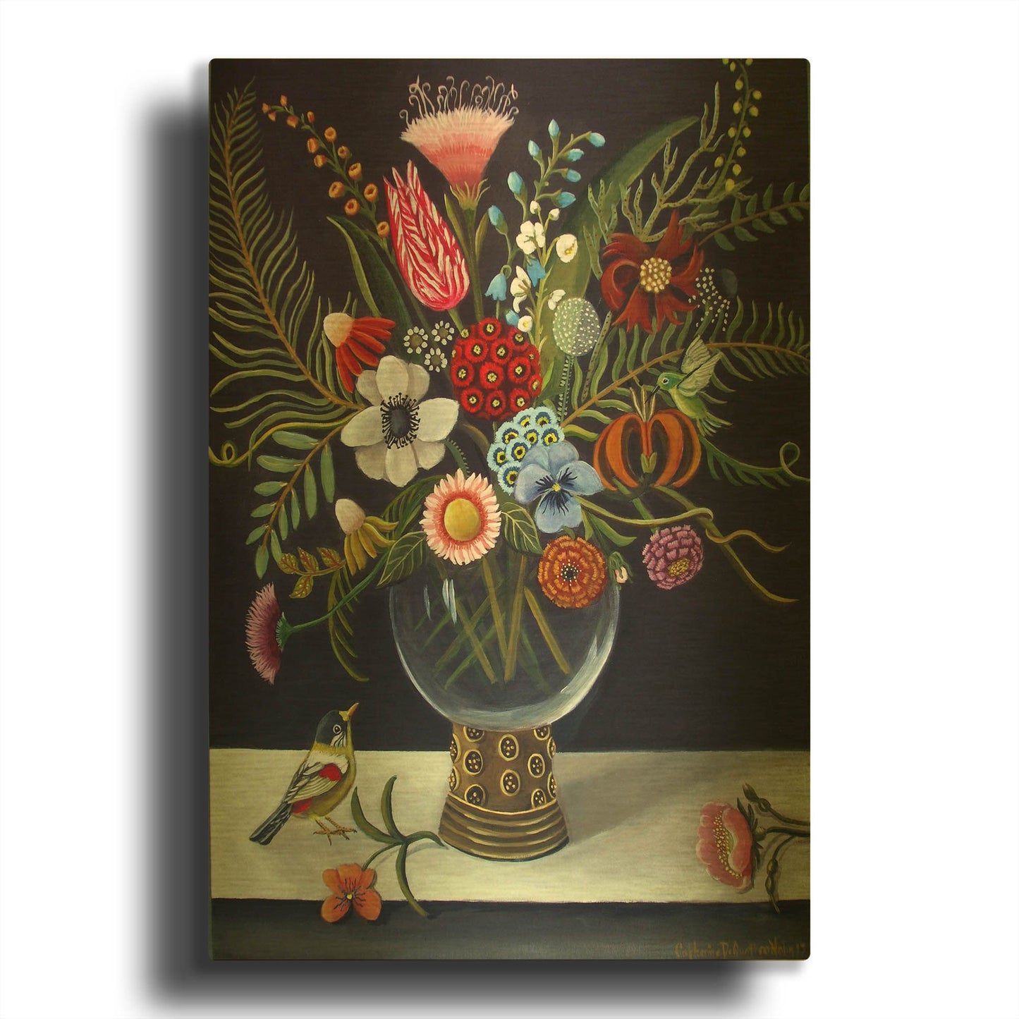 'Floral Best' By Catherine A Nolin Gold Metal Wall Art