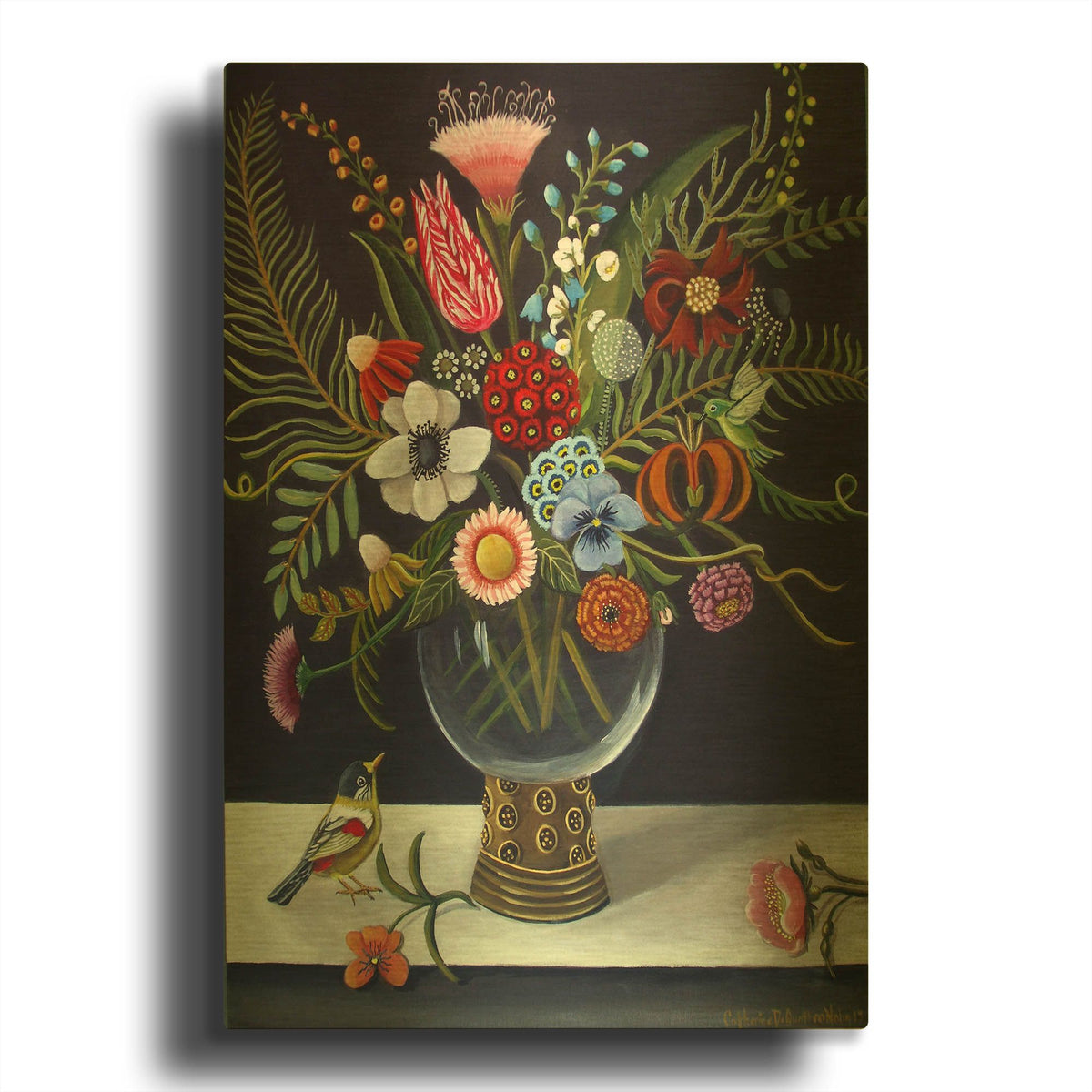 'Floral Best' By Catherine A Nolin Gold Metal Wall Art