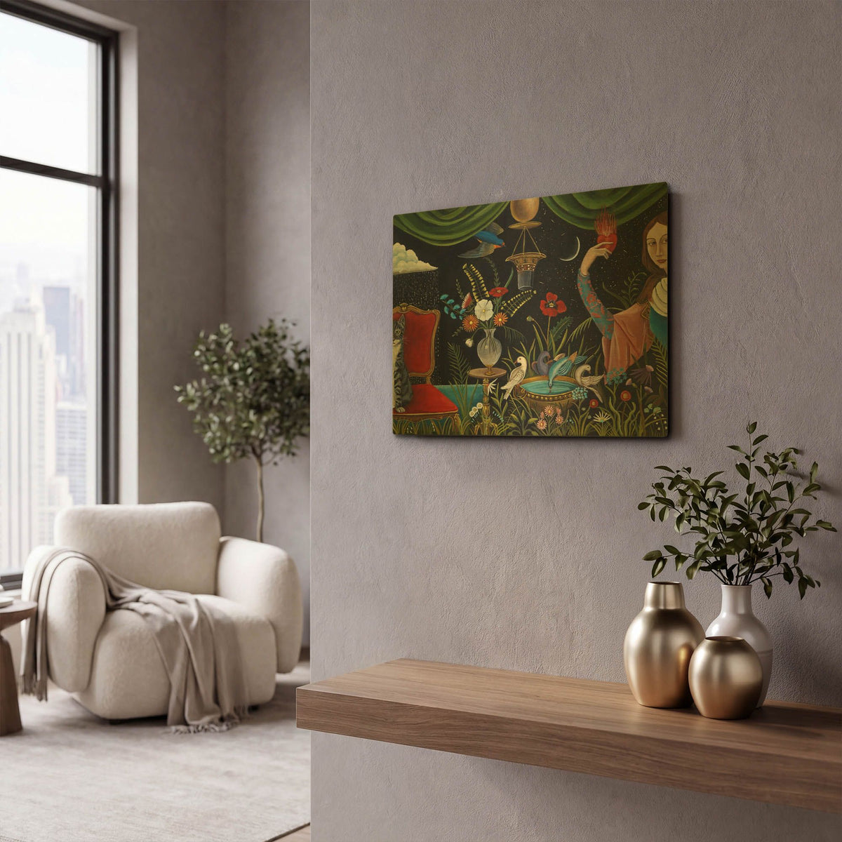 'Katrinas World' By Catherine A Nolin Gold Metal Wall Art