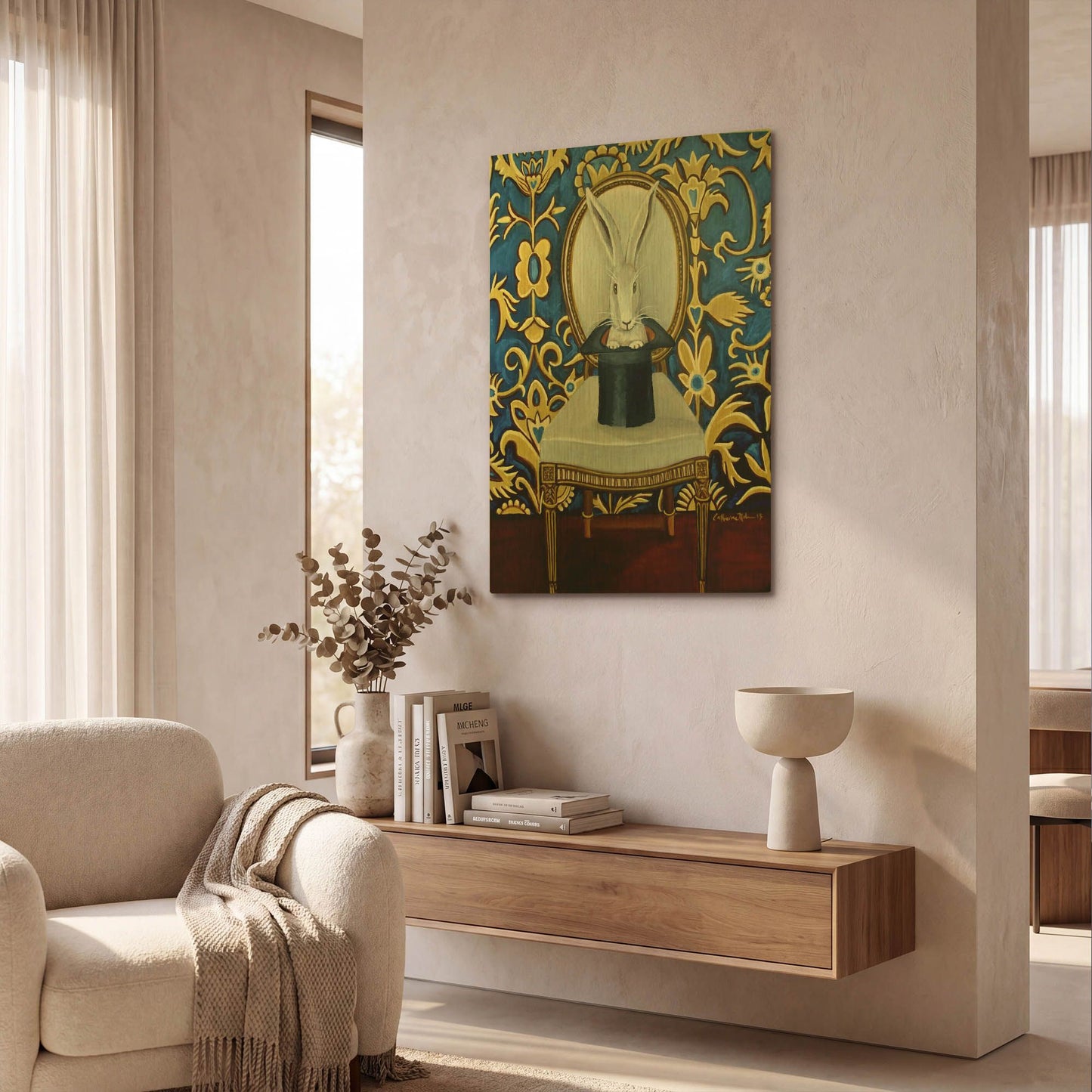 'Magic Hat' By Catherine A Nolin Gold Metal Wall Art