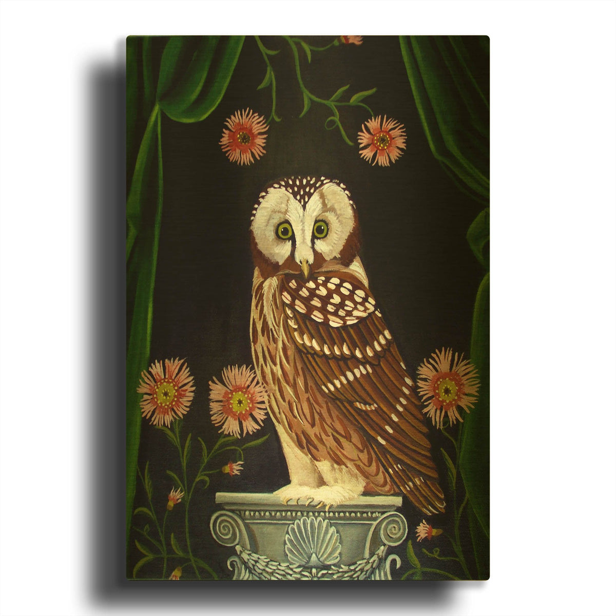 'Owl Guardian Print' By Catherine A Nolin Gold Metal Wall Art