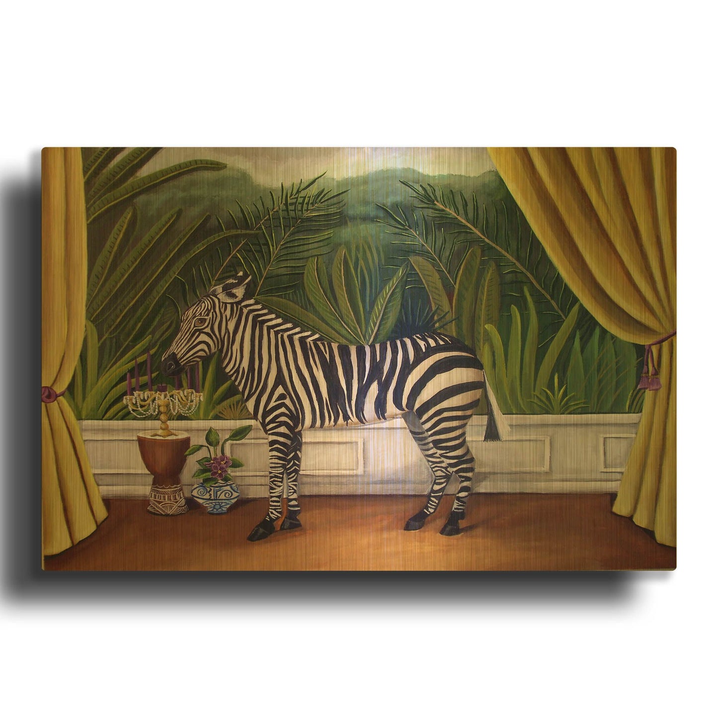 'Zebra' By Catherine A Nolin Gold Metal Wall Art