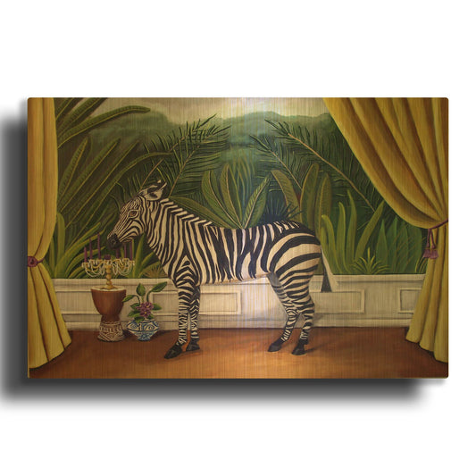 'Zebra' By Catherine A Nolin Gold Metal Wall Art